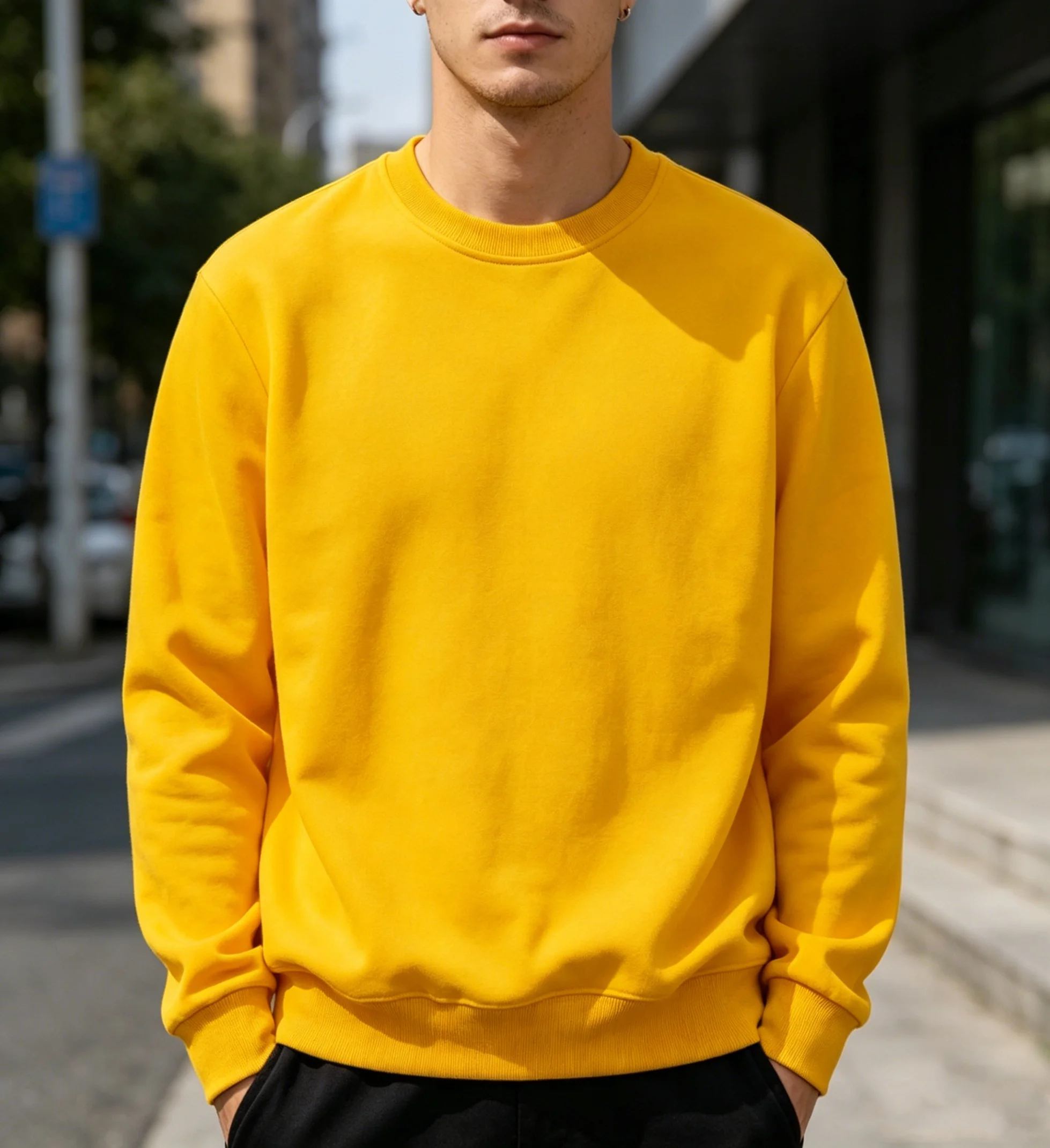 Basic Crewneck Sweatshirts for Men Women Spring Fall Warm Comfy Fleece Lined Pullover Tops Athletic Casual Loose Fit Sweaters