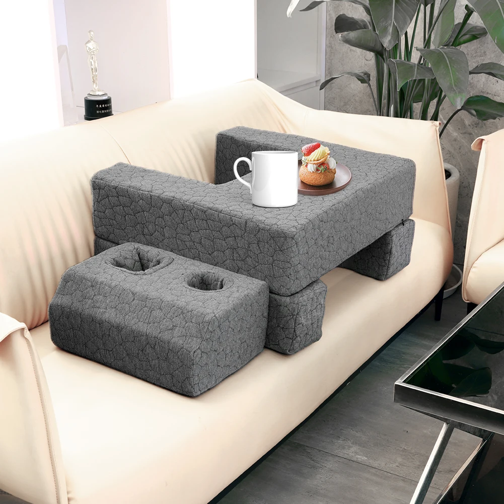 وسادة قراءة وألعاب كبيرة جدًا مع حامل أكواب قابل للتعديل ومتعددة الأغراض ومكتب سرير للجلوس في أريكة أرضية السرير