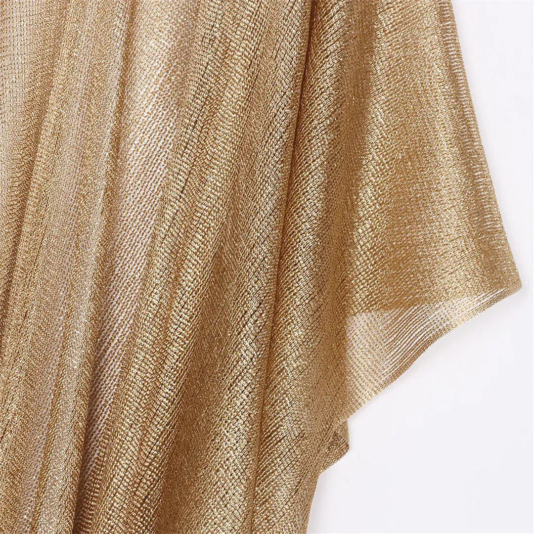 Sexy Fransen-Quasten-Netzstoff-Transparente Glänzende Strick-Tunika Strand-Überwurf Strandkleid Strandkleidung Damen V3321 – Detail 38