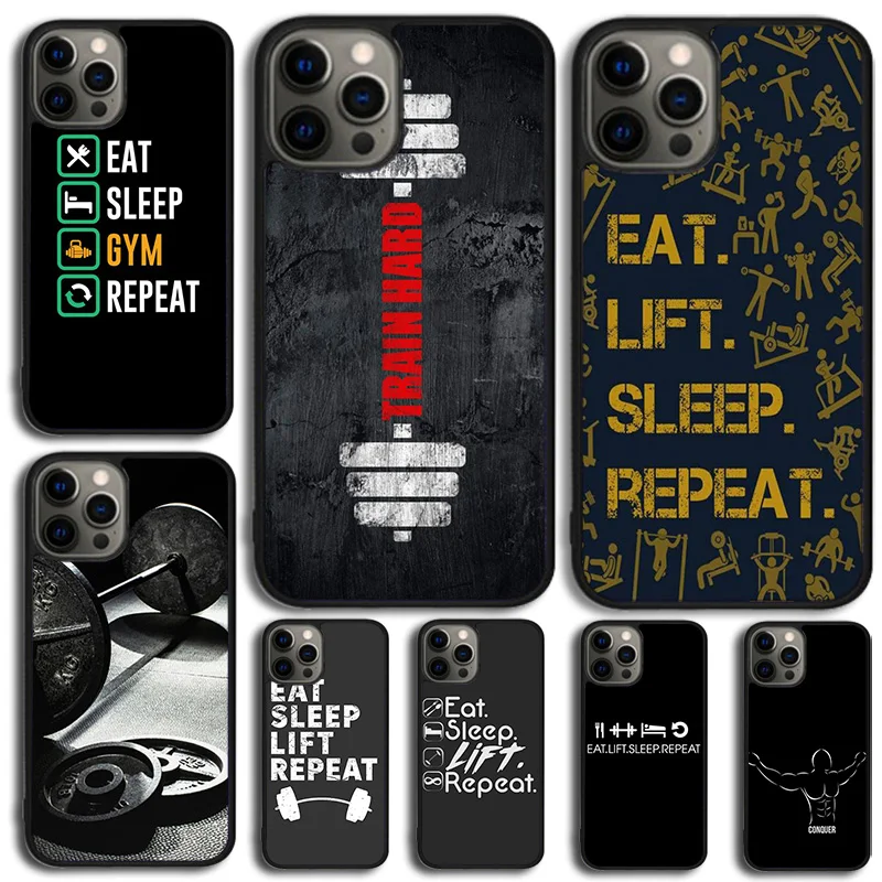 Funda de teléfono para culturismo, gimnasio, Fitness, para iPhone 13, 12, Mini, 14, 15, 16, funda para Apple 11 Pro Max 8, 7 Plus, SE2020, Coque