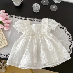 New summer baby clothing, 0-3 year old baby girl, princess A-line skirt with lace lace short sleeved dress