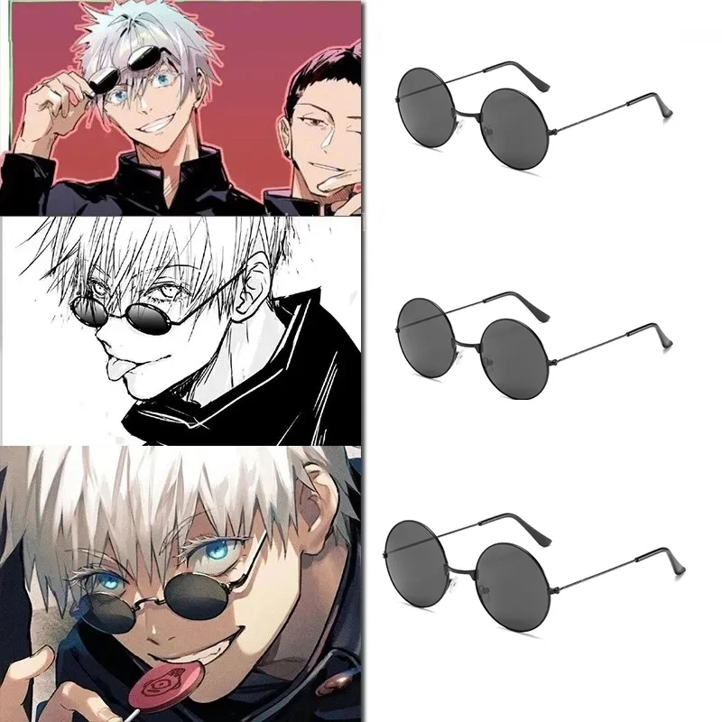 Jujutsu Kaisen High Quality Gojo Satoru Cosplay Glasses Eyewear Jujutsu Kaisen Black Glasses Costume Accessories Anime Props