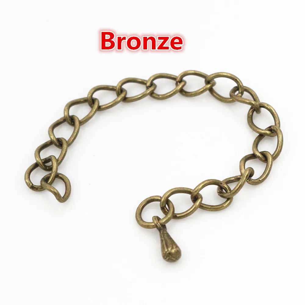 20pcs/lot 50mm/70mm 5*4mm Extended Extension Tail Chain Necklace Tail Chain Connector Findings For Bracelet Base Tray