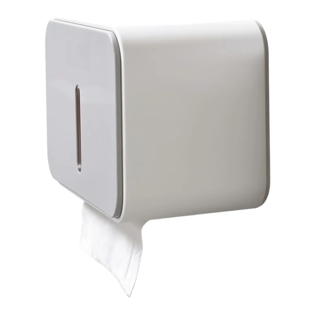 Wall-Mounted Toilet Paper Holder with Shelf for Standard Roll Fit ABS Material Provides Integrity and Cleanability