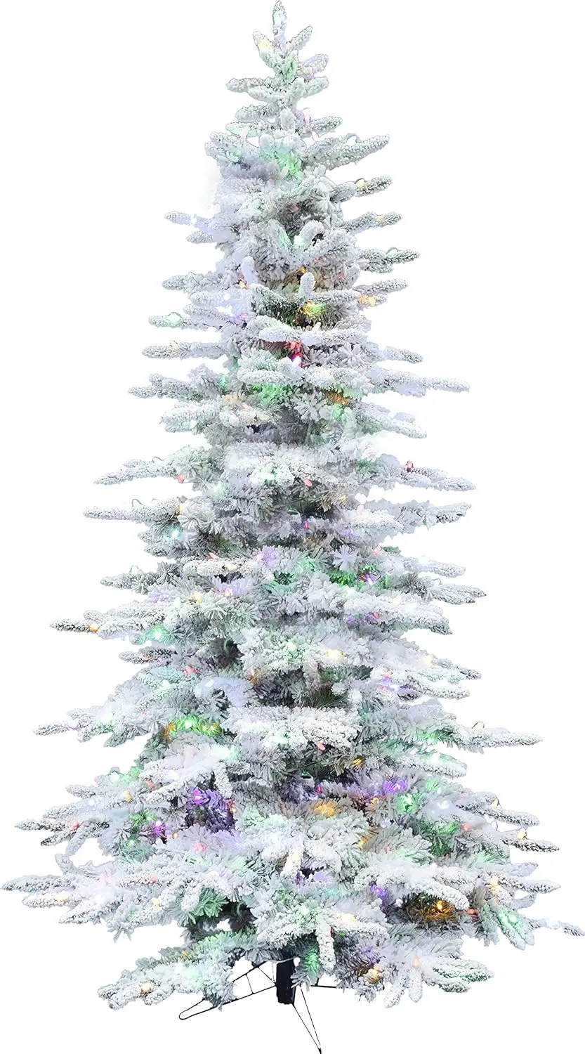 Artificial Christmas Tree with Dual Multicolor & Warm White LED Lights and Stand,