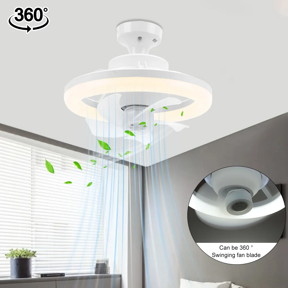 Mini Chandelier Ceiling Fan Flush Mount Ceiling Fan with Light RGB/3 Colors Dimmable Remote Control Indoor LED Ceiling Fan Light