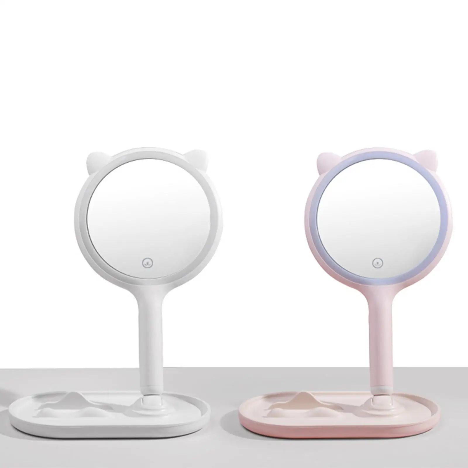 

Симпатичное настольное зеркало для макияжа с USB-зарядкой, двухстороннее, с регулируемой яркостью