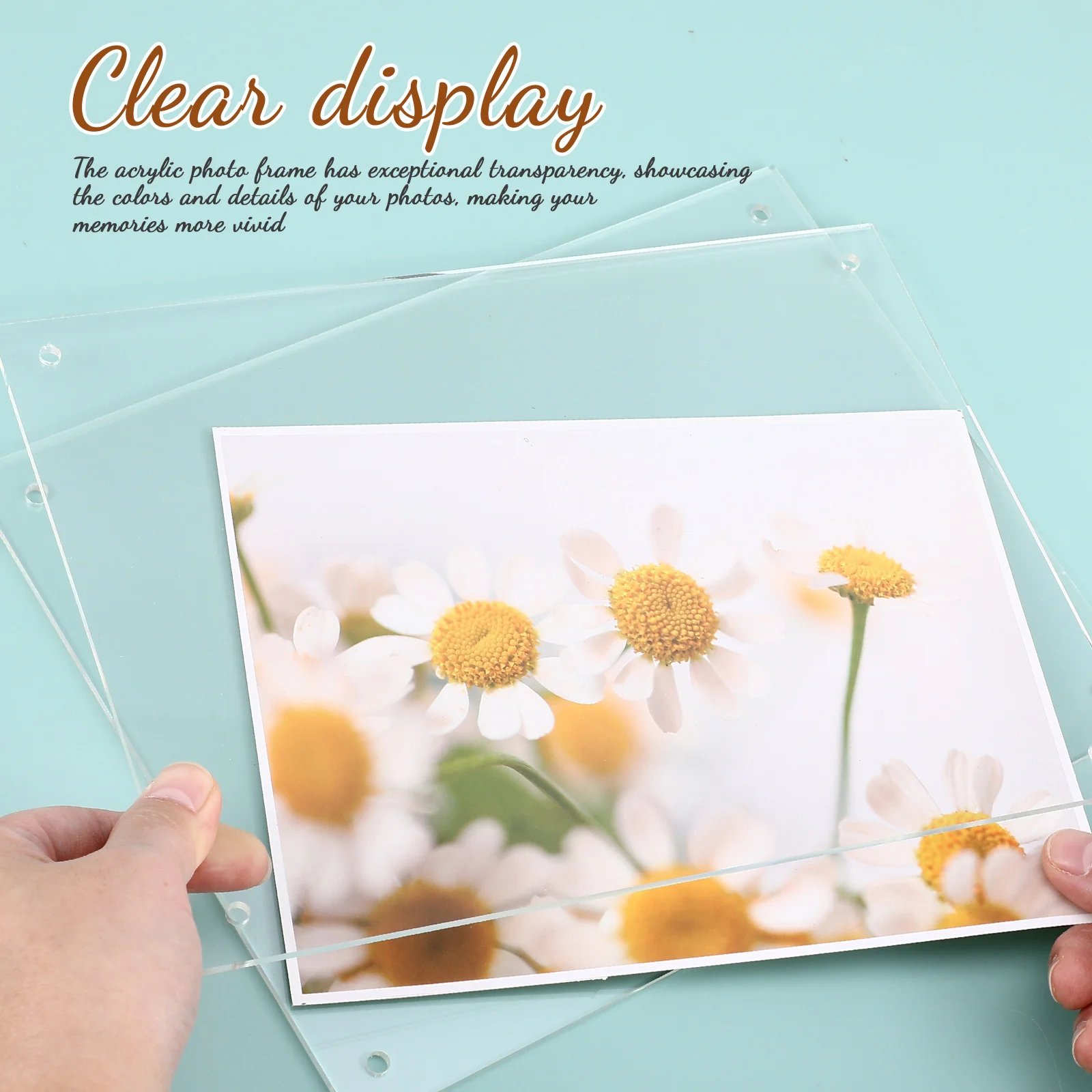 Photo Frame Acrylic Clear Hanging Chain Desk Wall Display Wedding School Picture Frames Acrylic Self Standing Photo Frames