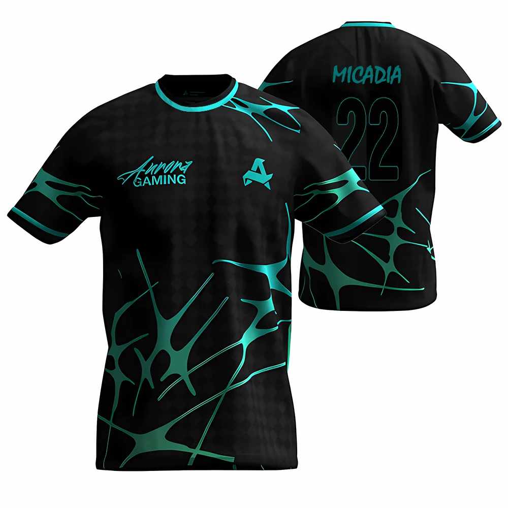 CS2 Summer Training Jersey Esports Club Aurora Gaming 2025 Uniform CSGO Player Custom T-shirt Sports Breathable O Neck Boys Tees image 6
