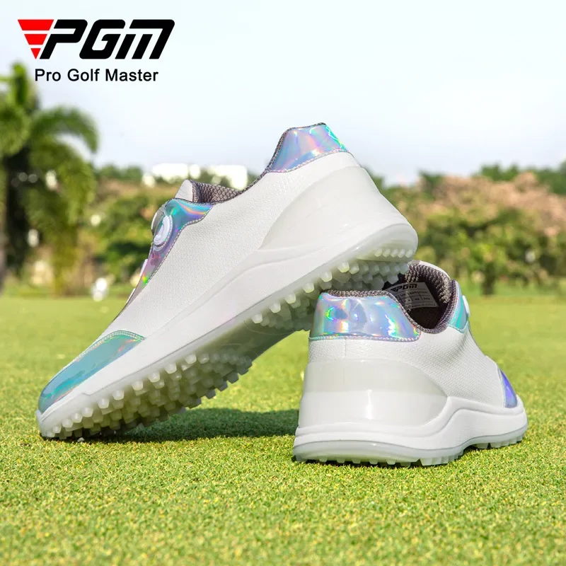 PGM Golf Men's Shoes with Colorful Laser Design Knobs Laces Soft Sole Sports Shoes Anti slip Nails