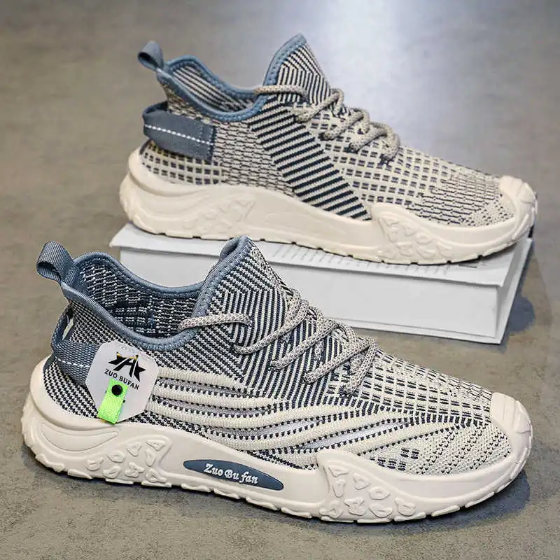 Round Toe Without Heel Mens Tennis Boot Woven Black And White Man Shoes Fitness Sneakers Sport New Fast Products Exercise