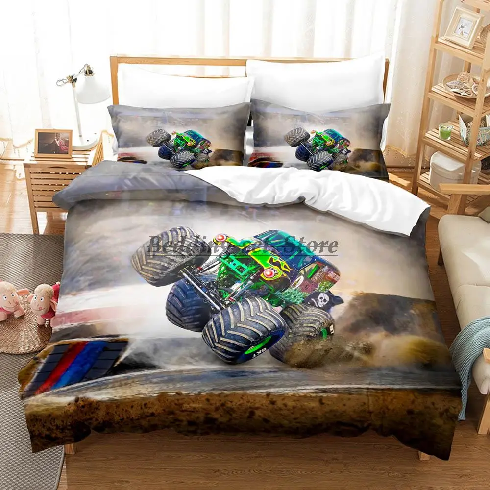 

Personelity Monster Jam Bedding Set Single Twin Full Queen King Size Bed Set Aldult Kid Bedroom Duvetcover Sets Anime Bed Sheet