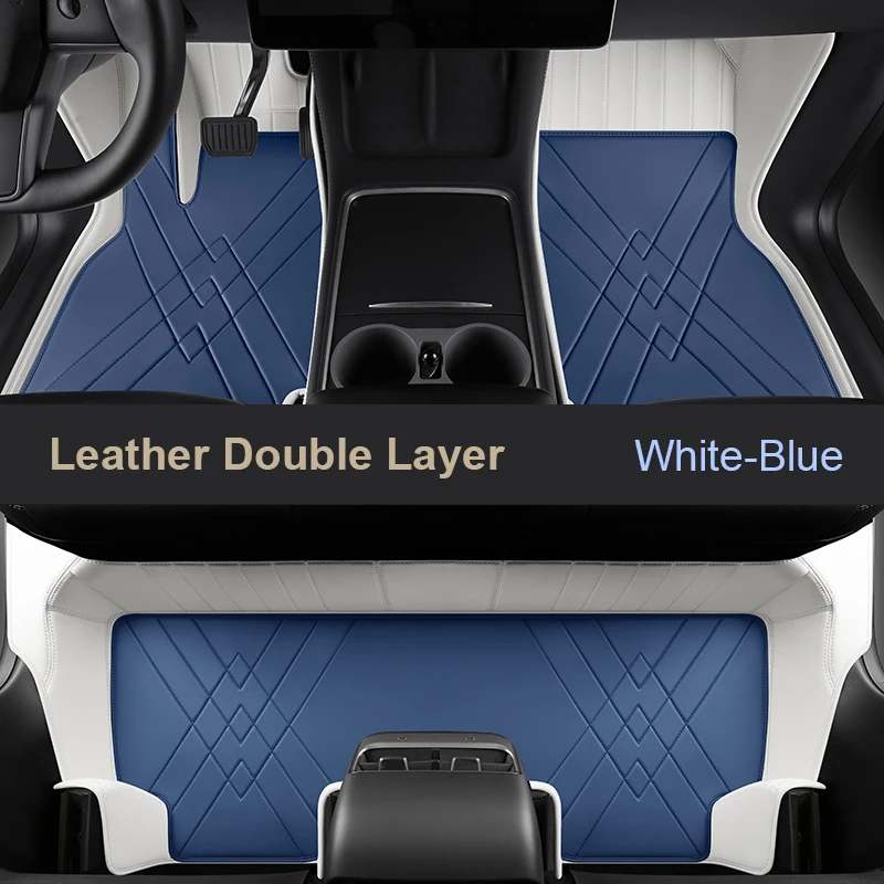 

For Tesla Model 3 Y Custom Fit Car Accessories Floor Mat Interior Cowhide for Highland of 2019 2025 for Front and Rear Seat