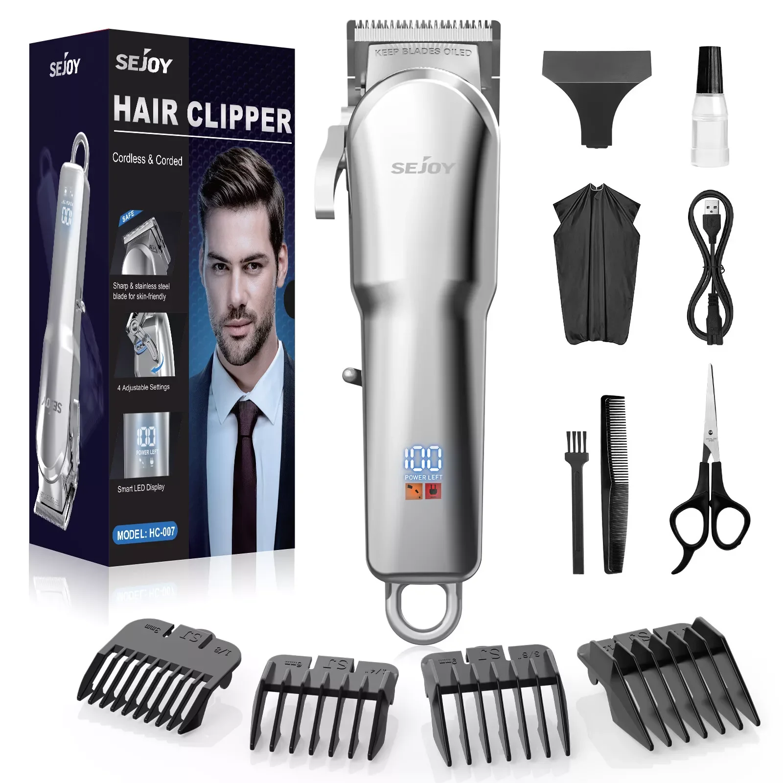 SEJOY Electric Hair Trimmer for men Professional Hair Clipper Man Hair cutting machine