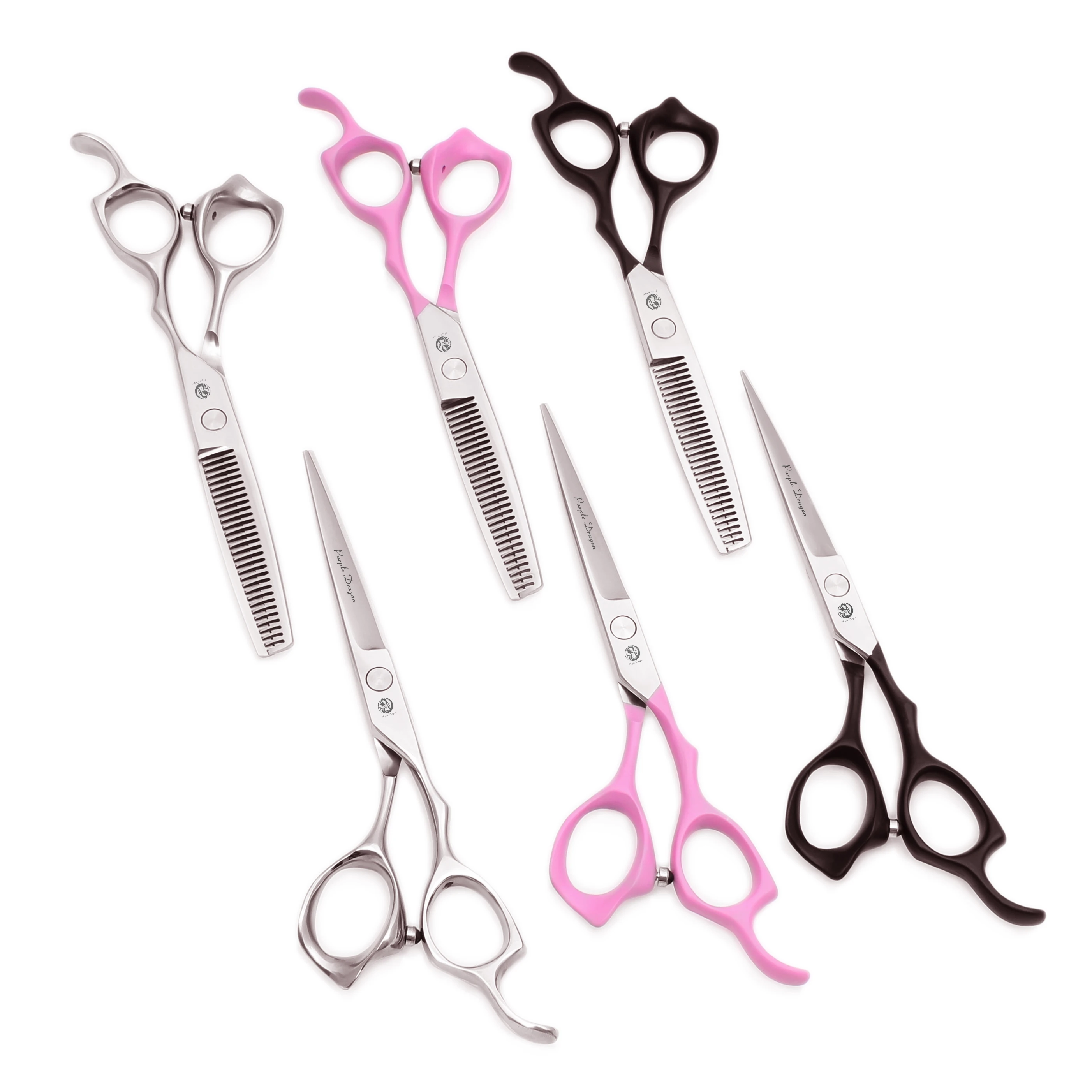 

Professional Barber Scissors Purple Dragon 6" Hair Cutting Scissors Thinning Shears Japan 440C Scissors for Hairdersser Z1024