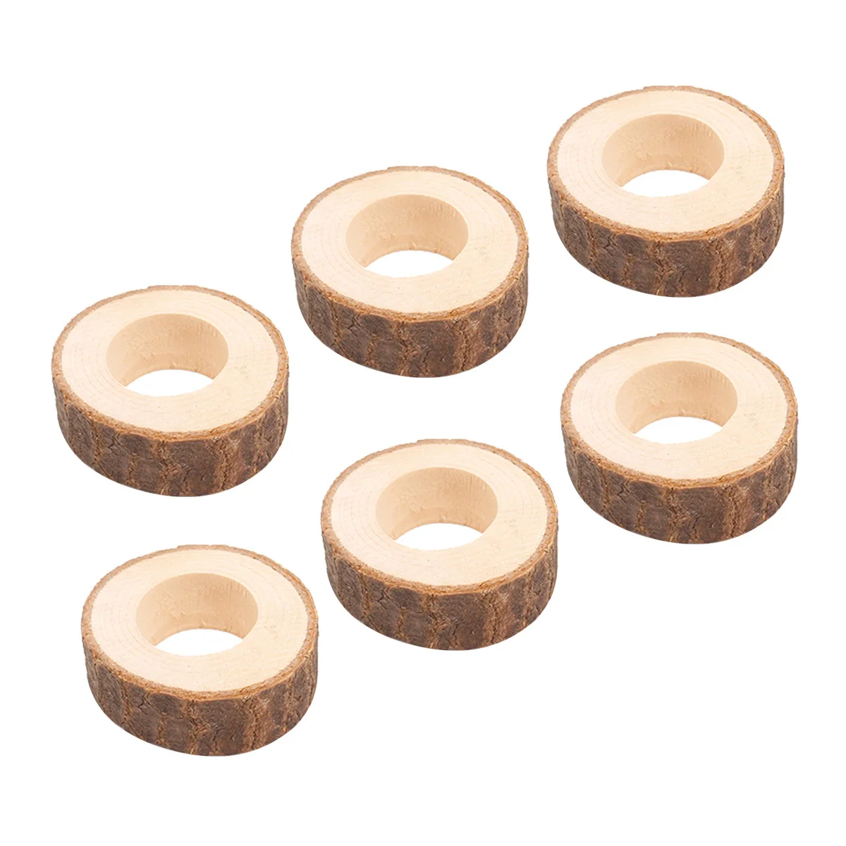

6Pcs Wooden Napkin Rings Creative Napkin Holders Wedding Dinner Banquet Party Serviette Buckles Decorative Table