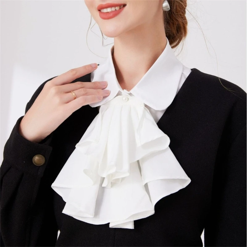 Trendy Half Shirt Ruffle Front Lapel False Collar Enhancement Clothing Accessory