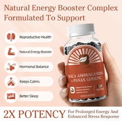 BEWORTHS Nature Original Ginseng & Maca Root Extract Edible Energy Vegetarian Capsules for Men and Women Health Harmonious