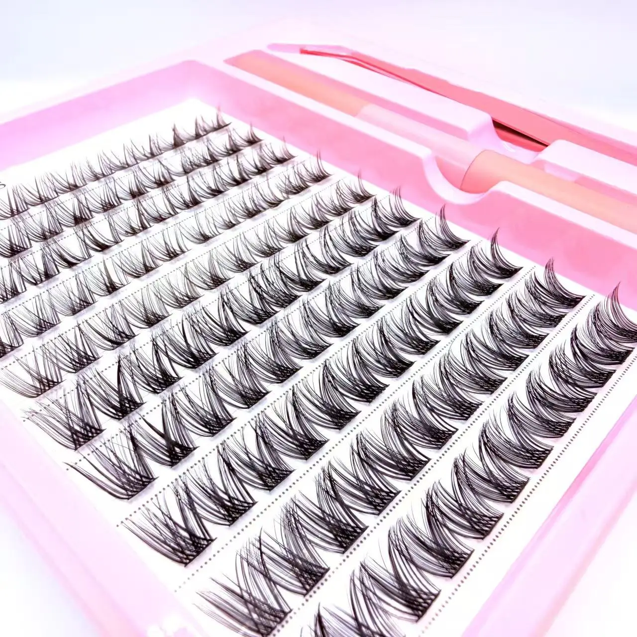 High Quality Beginners Friendly Mix Lash Clusters Soft Faux Mink Lash Extension Kit with Lash Bond & Seal and Tweezers