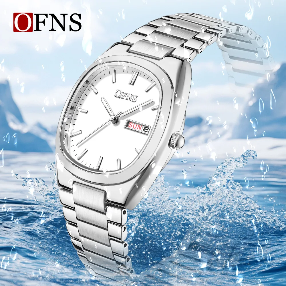2025 Fashionable OFNS New 1566 Business Women's Quartz Watch Waterproof Double Calendar Night Light Luxury Women's Quartz Watch