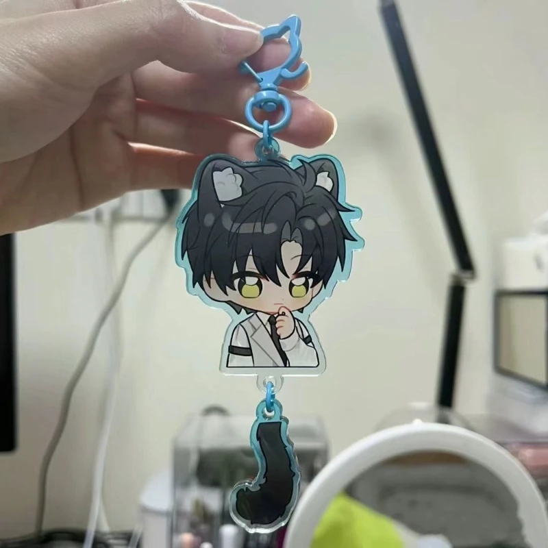 Game Love And Deepspace Xavier Zayne Rafayel Caleb Cosplay Keychain Alloy Acrylic Pendant Keyring Key Chain Bag Accessories Gift