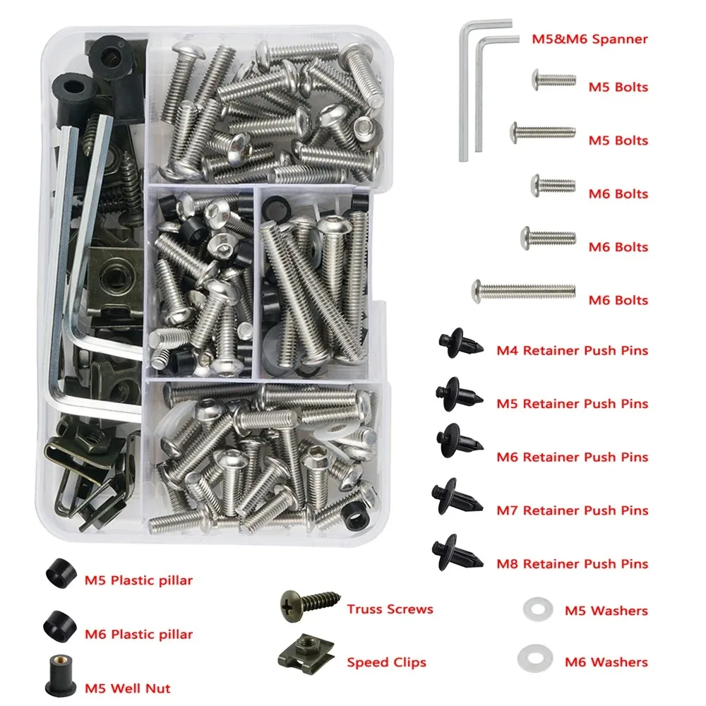 

Steel Bodywork Fairing Bolts Kit for Honda CBR600F CBR600F2 CBR600F3 CBR600F4 CBR600F4i CBR600RR CBR1000RR CBR1100XX CBR900RR