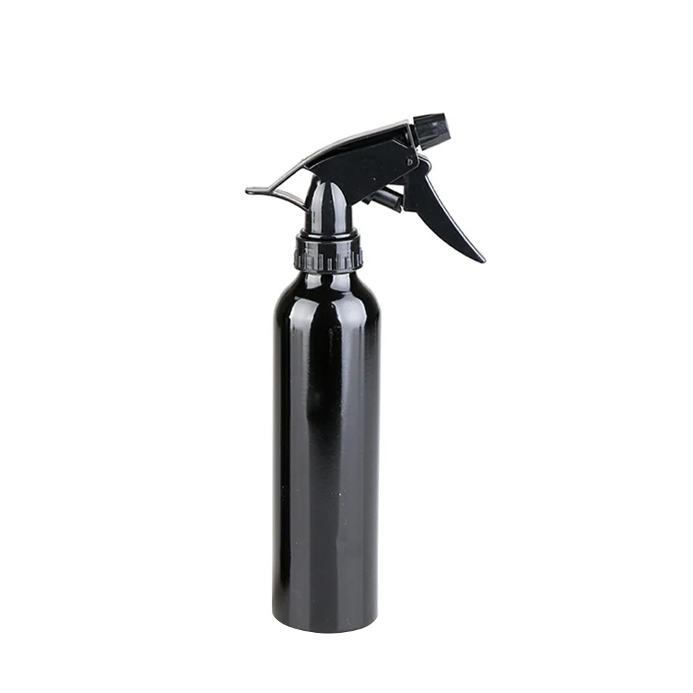 Botella pulverizadora de aleación de aluminio negra de 250ML, pulverizador de agua vacío para salón, atomizador de niebla recargable, dispensador multifuncional también