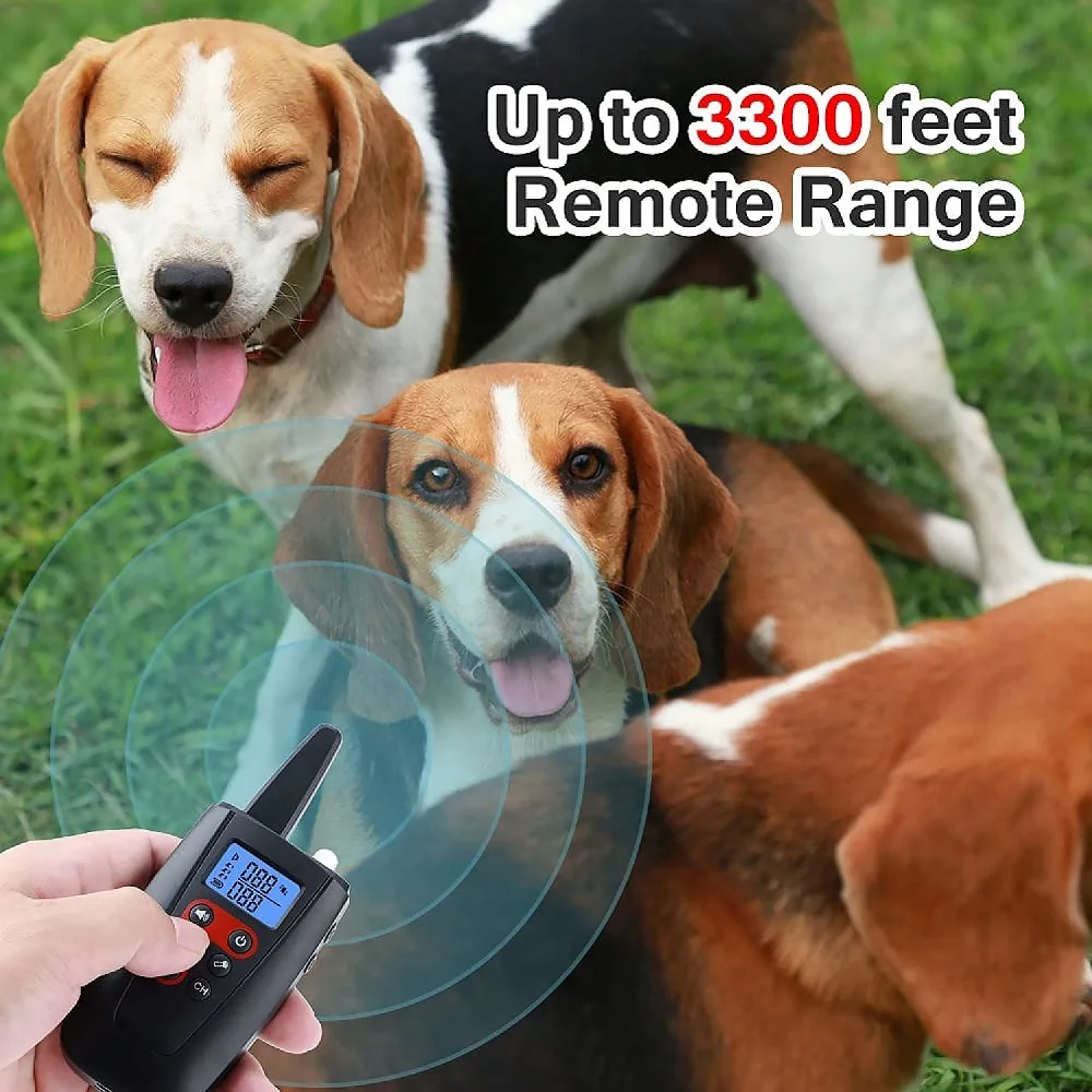 Dog No Shock Collar,Vibrating Dog Collar,3300ft Range,IPX7 Waterproof Remote Dog Training Collar,Sound & Vibration Modes