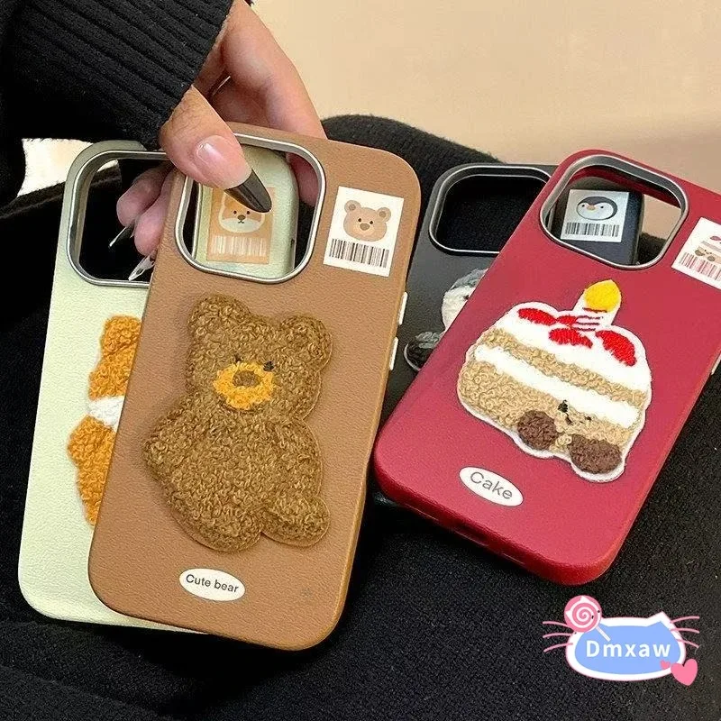 Plush Penguin Bear Leather Phone Case For Samsung Galaxy A36 A16 A06 A05s F05 M05 F14 A03 Core A03s A04s A04E F04 M04 A02s Cover
