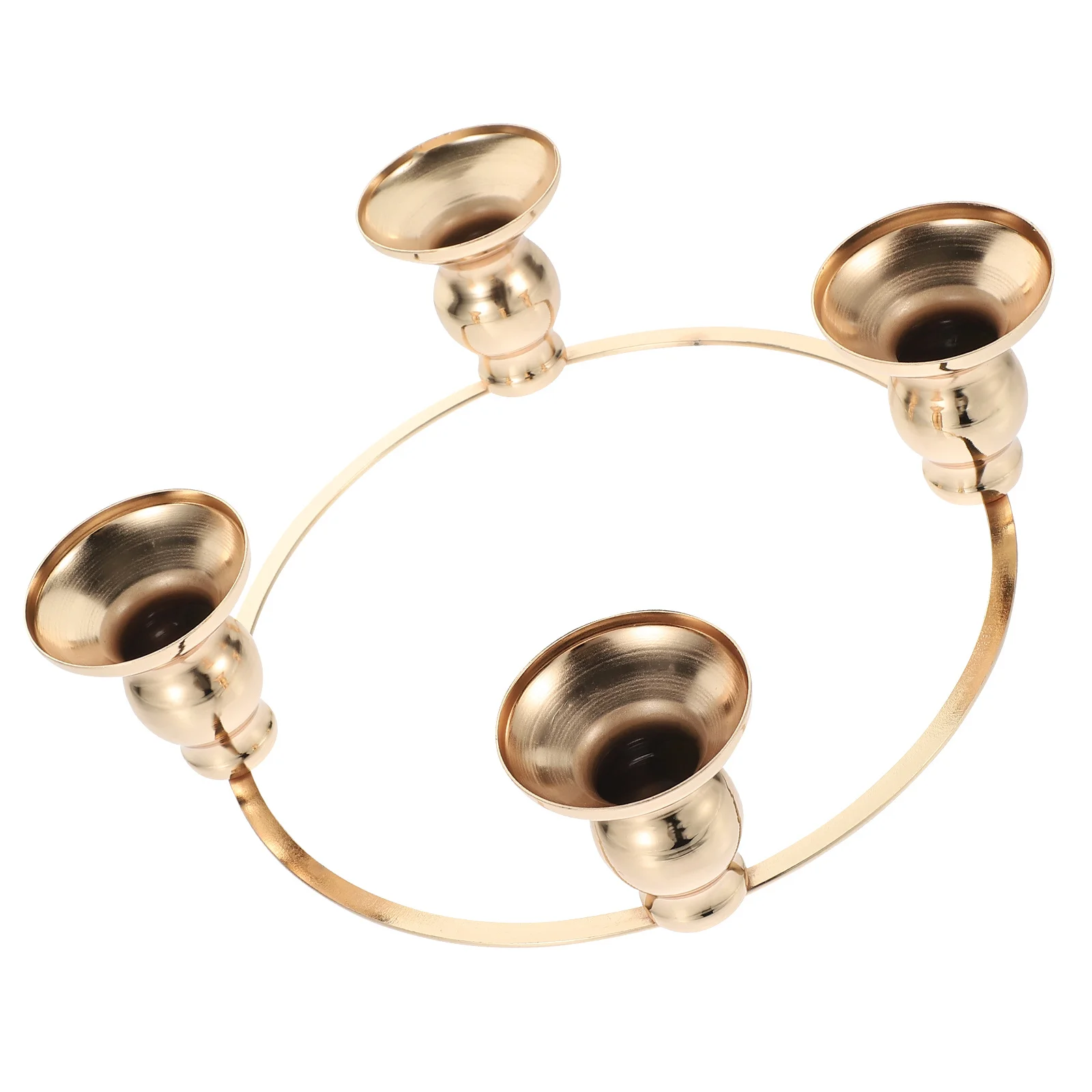 

1pc Iron Ring Decor For Dining Table Christmas Wreath Accessory Xmas Party Supplies Taper Pillar Holder Advent