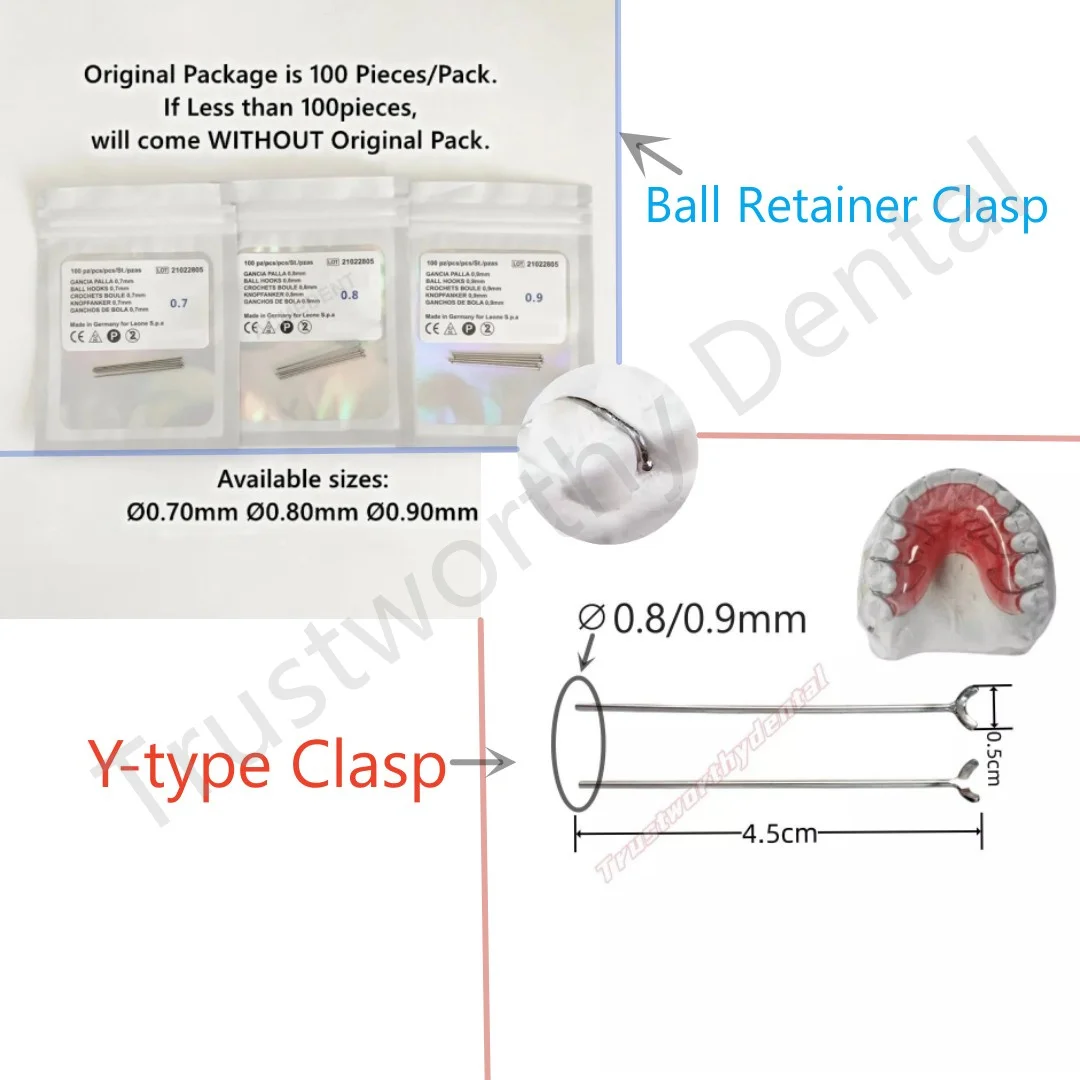 Dental Ball Retainer J Clasp Oblique Clasps Bars Ytype Scheu Style Hold Position