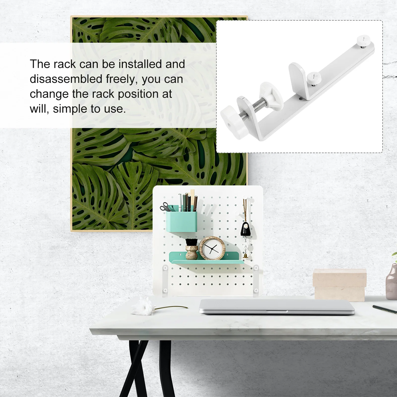 

Metal Paint Bracket Hole Board Racks Black White Iron Desk Mounted Stands Safe Fixing Effect Hardware Accessories Stable