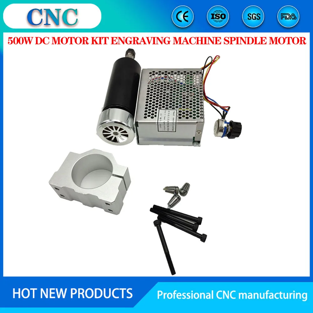 Air cooled 0.5 0.4 0.3 kW 12000 rpm CNC spindle motor kit ER11/ chuck 500 watt spindle motor+electric engraving speed regulator