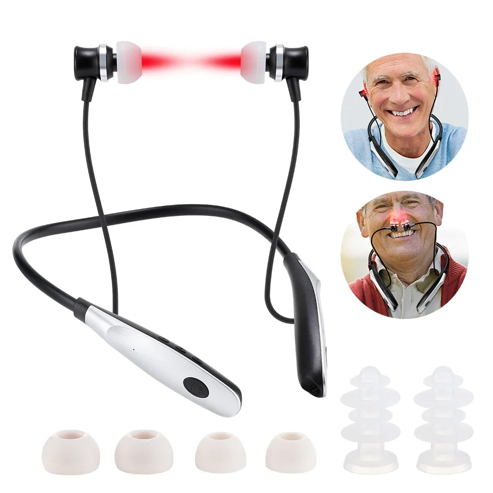 Wearable Red Light Device for Nose and Ear, 650nm Dual Probe, Rechargeable Hands-Free Neck Design for Home Use