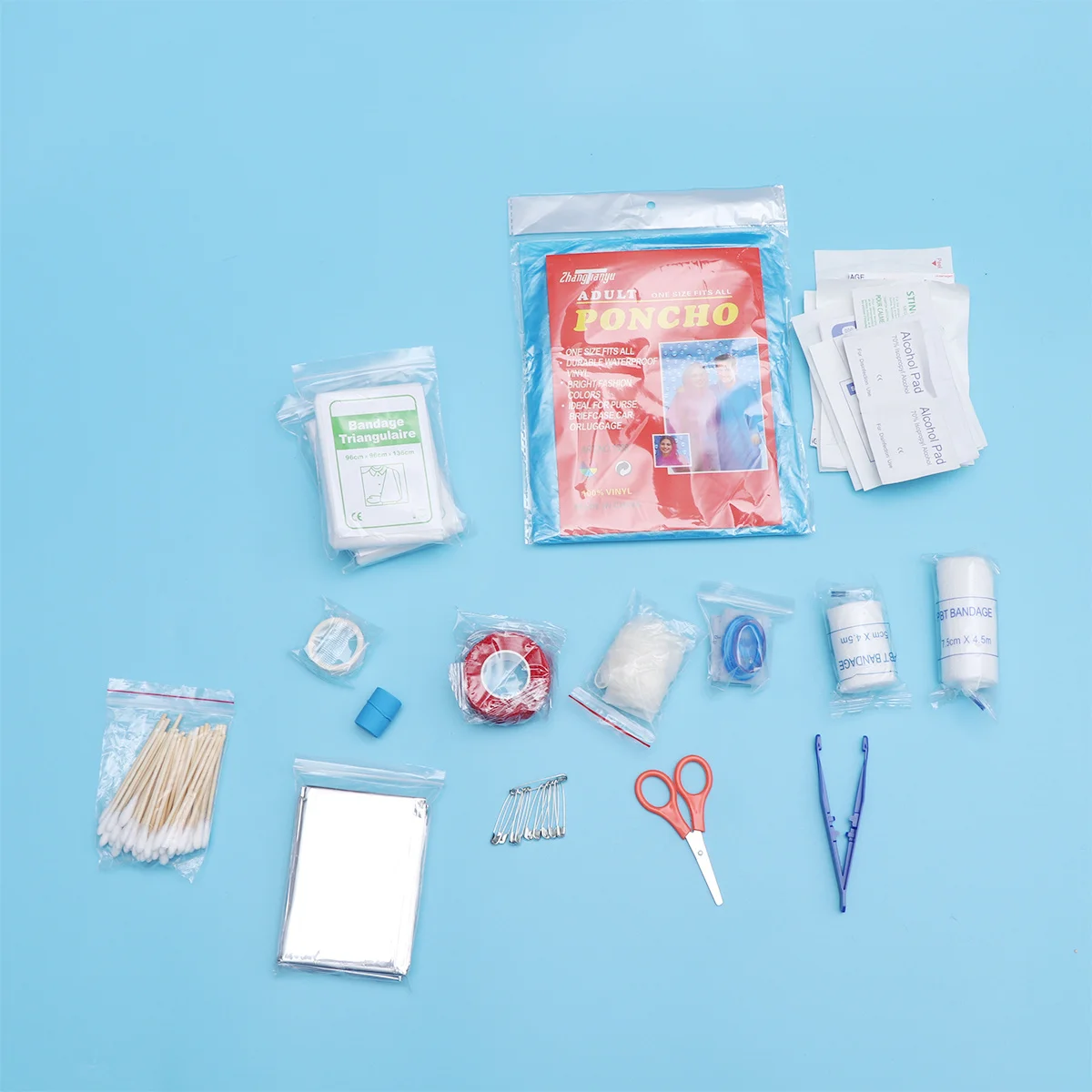 مجموعة واحدة من أدوات الإسعافات الأولية حاوية الطوارئ الوظيفية مع كتيب تعليمات للسفر والتخييم والمشي لمسافات طويلة ومجموعة الإسعافات الأولية