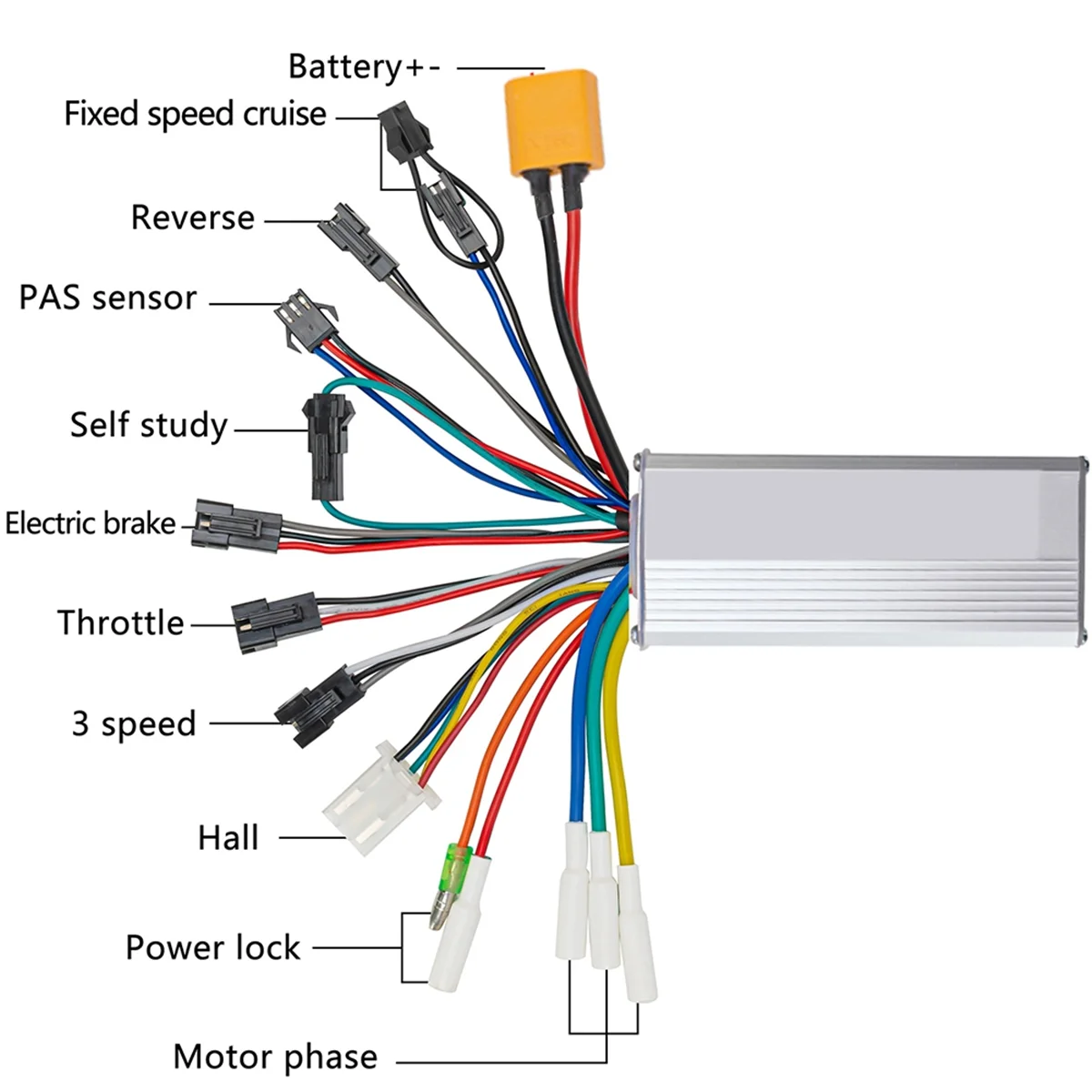 JAS-500W Universeller bürstenloser Controller für Elektrofahrräder/Roller-Controller 48V elektronische Bremse