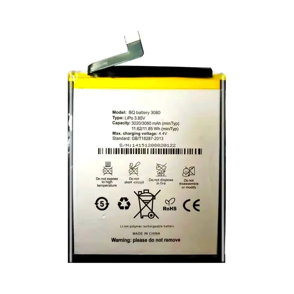 

3080 30800Mah Mobile Phone Battery Durable For BQ Aquaris U Plus Lite