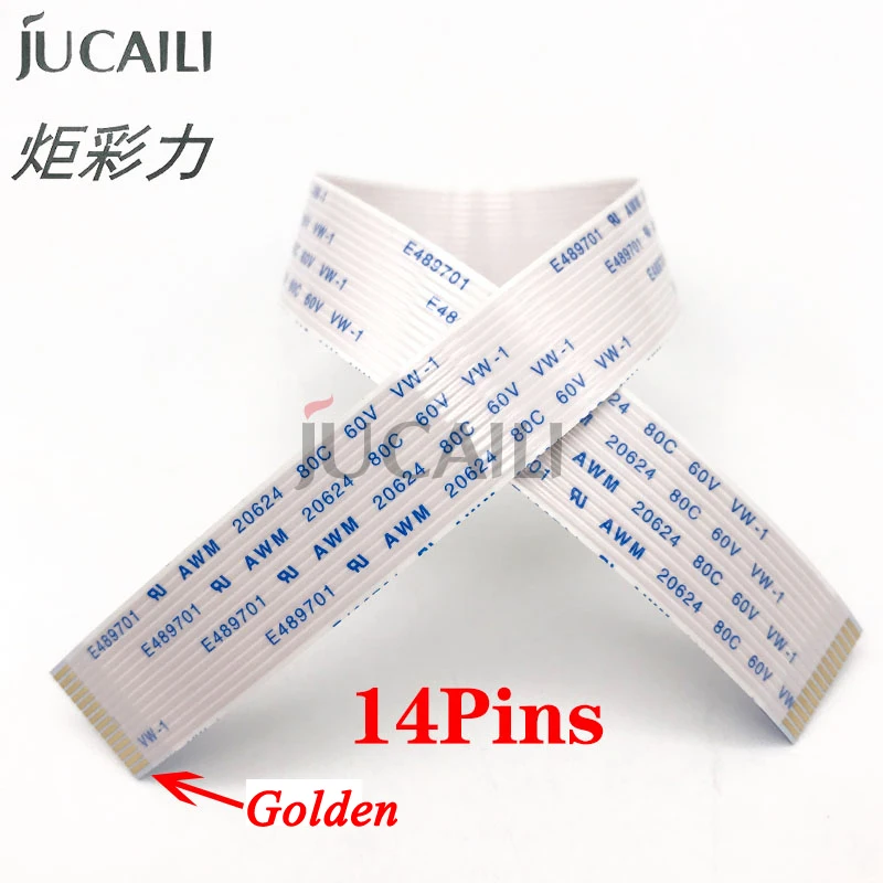 JCL 4pcs 14pin Golden Edge Flat Data Head Cable for Epson 4720 I3200 Printhead for UV/Eco Solvent/Sublimation Ink