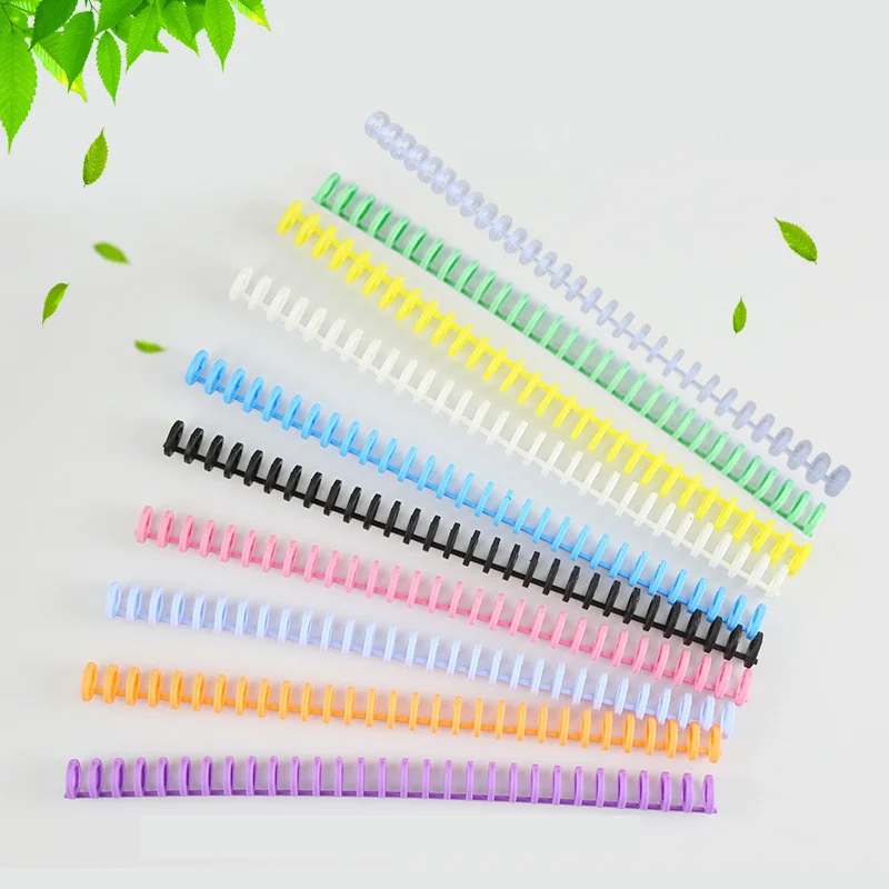 5pcs Loose-leaf Binding Strip Plastic A4 Loose-leaf Ring Binding Clip Loose-leaf Binding Rings 12mm Binder Office Accessories