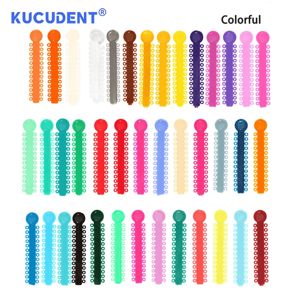 KUCUDENT 1040 Pcs Dental Orthodontic Ligature Ties Elastic Rubber Bands Braces For Teeth Dentistry Ligatures Materials 39 Colors