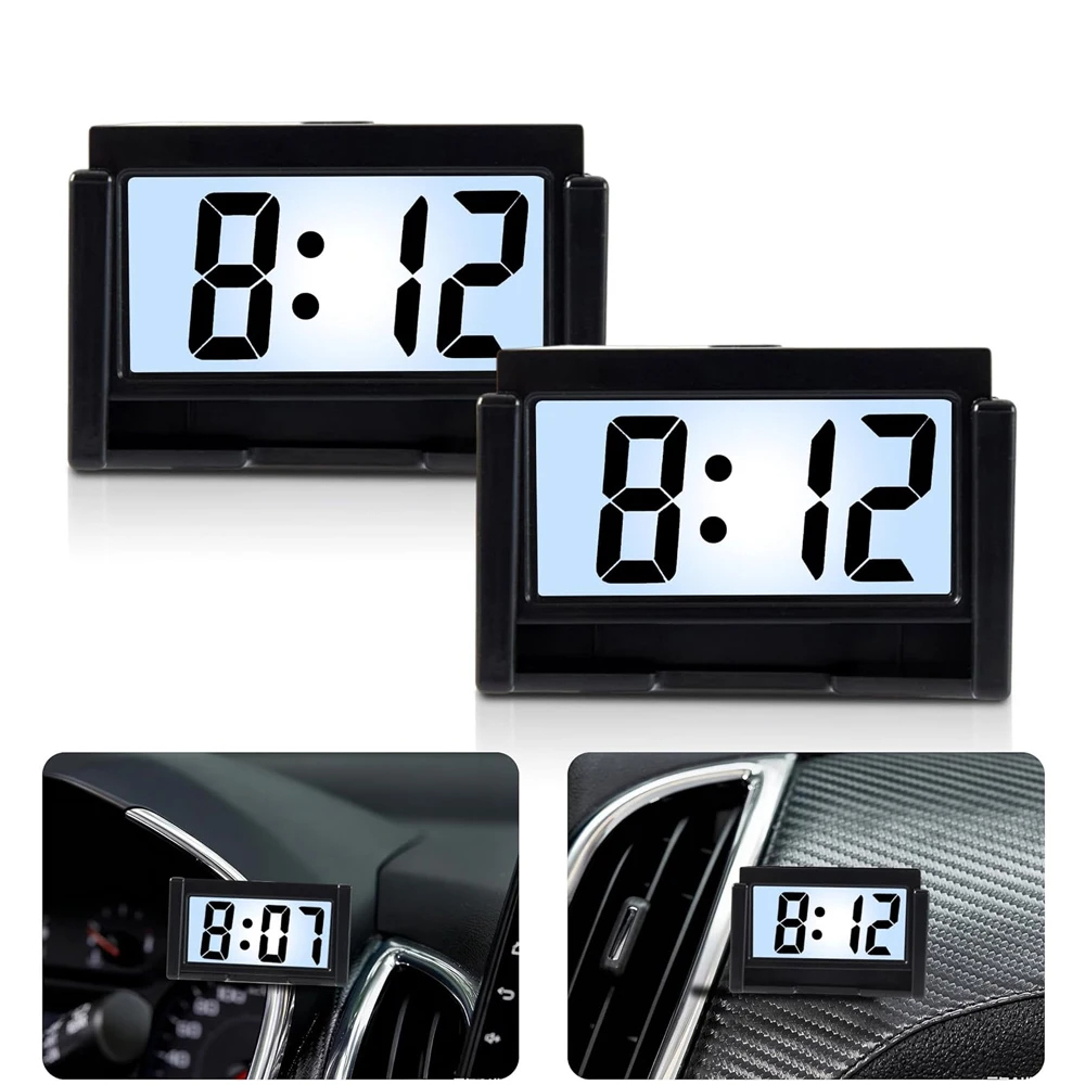 Relógio de Mesa Portátil Mini com Exibição de Data e Hora em 12 Horas, Alimentado por Bateria AG10, Relógio Eletrônico LCD para Viagem, Carro, Quarto e Decoração de Casa