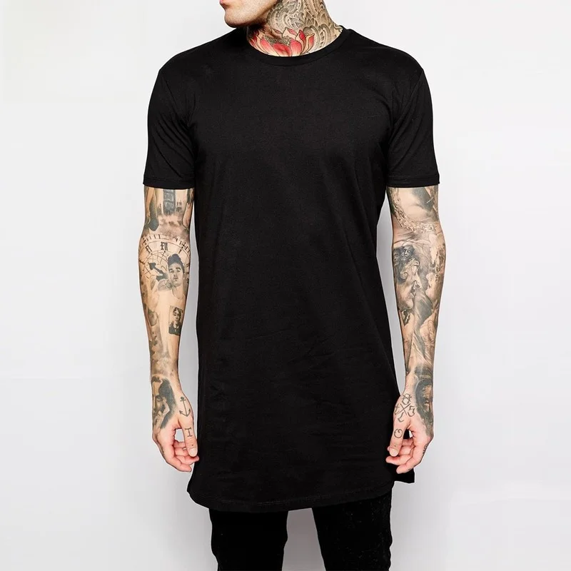 

Мужская длинная футболка в стиле хип-хоп Bla Ultra Slim Fit Floing Bright Tead Long Sve Cotton Crew Ne Top для повседневной носки