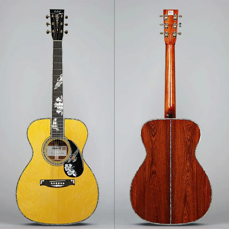 Gabriel high quality handmade high-end 40 inch om custom all solid Honduras rosewood OEM om45 om42 acoustic guitar