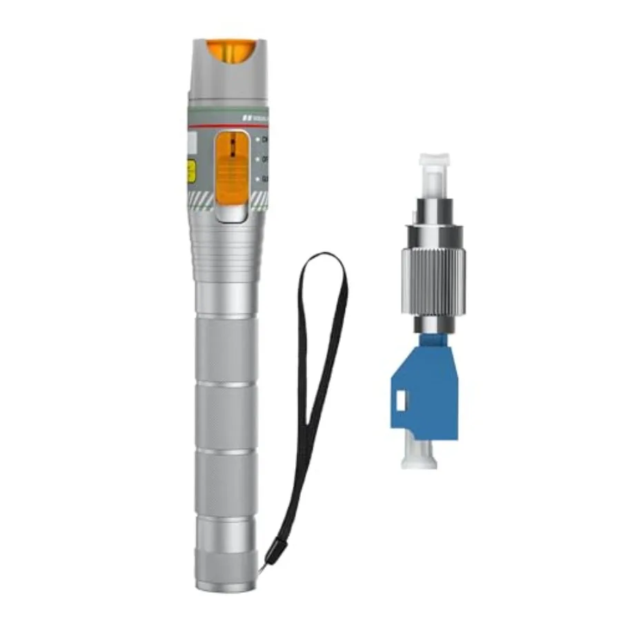 

【New model】Fiber Visual Fault Locator with FC/LC Adapter Kit VFL Include Single Mode 9/125um FC Male to LC Female Connector Red