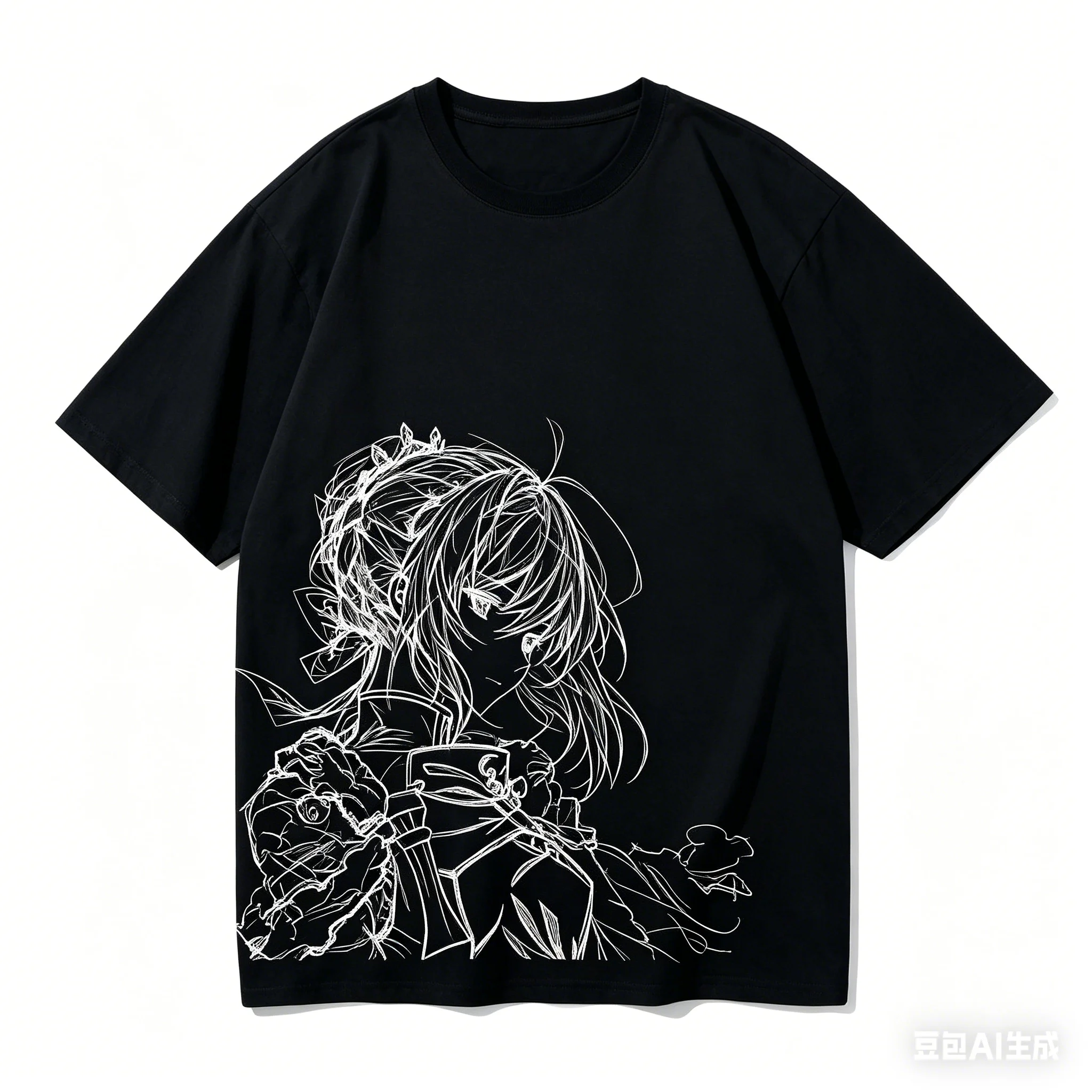 2026 Summer Anime Fate Stay Night Oversized T-shirt Saber Artoria Pendragon Sketch Print Casual Streetwear Tee for Men Women - view 3