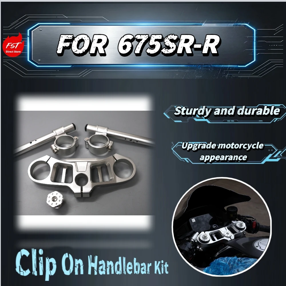 For 675SR-R Triple Tree Top Clamp Lower Clip On Separate Handlebar Assembly Complete Mod Kit Motorcycle Racing Accessories