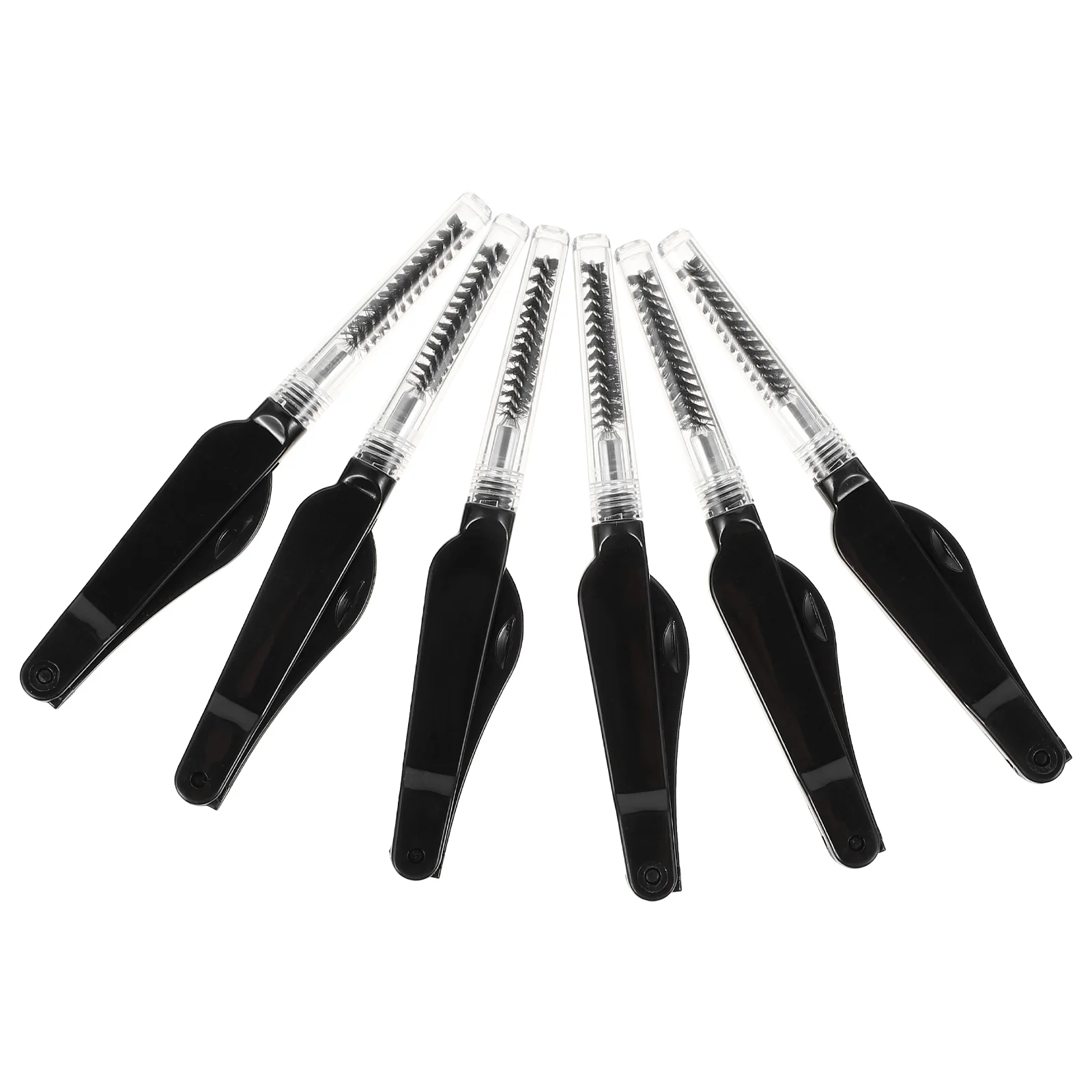 6 Pcs Folding Mascara Brush Eyebrow Grooming Dual-ended Foldable Practical Makeup Abs Eyelash Comb