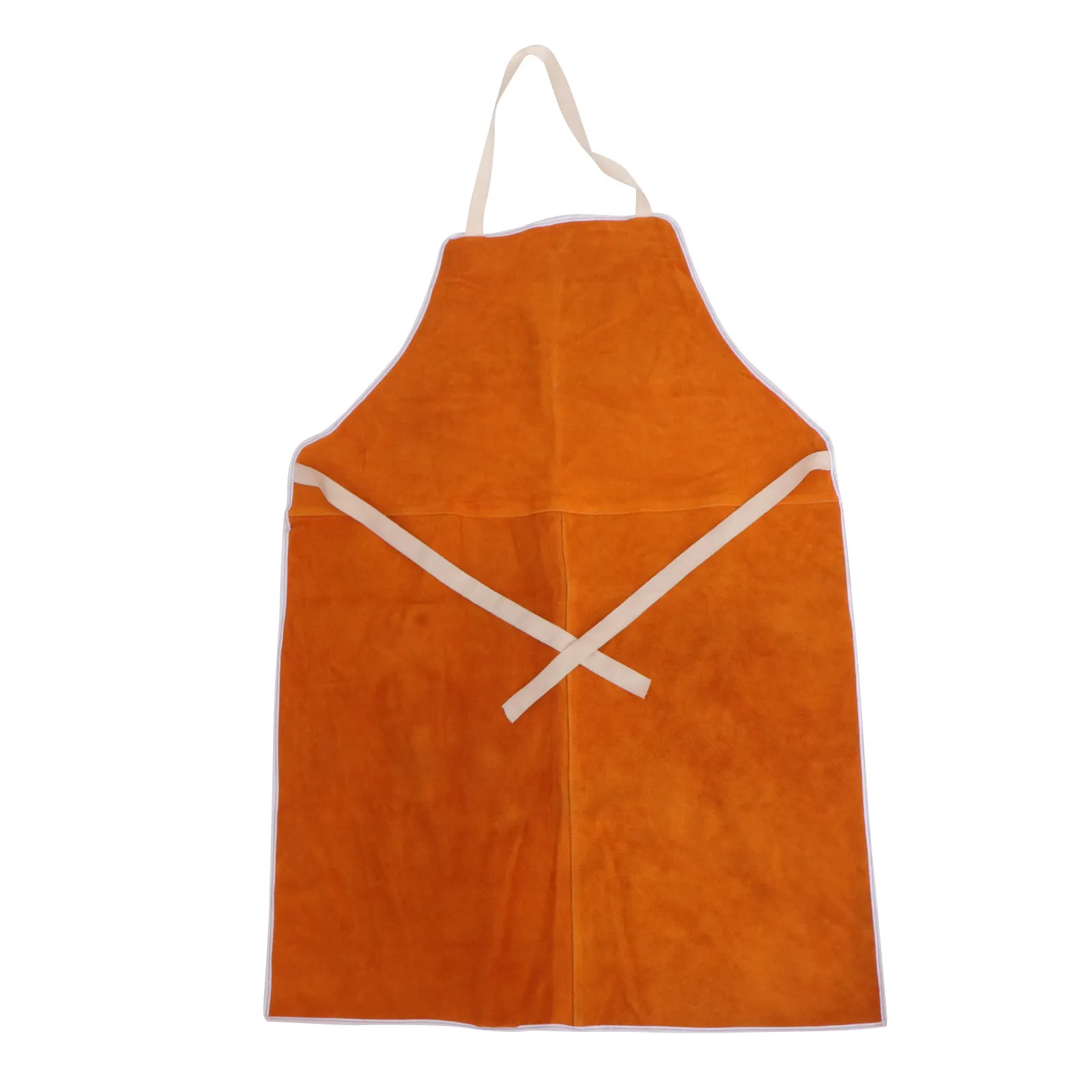 

Welding Apron Men Protective Clothing Workshop Carpentry Orange Cowhide Heat Resistant Fireproof Electric Welding Grease