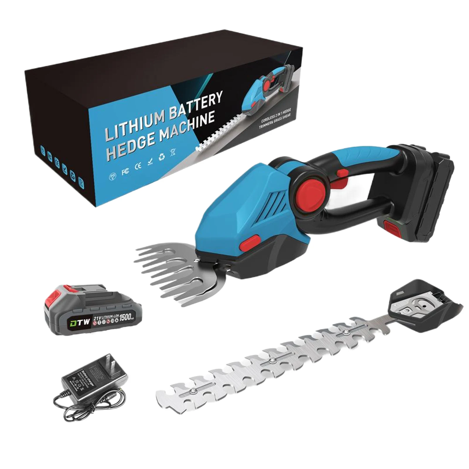 

Hedge Trimmer Cordless For Safe And Easy Trimming Experience Is Easy To Carry And Operate blue 1 battery US