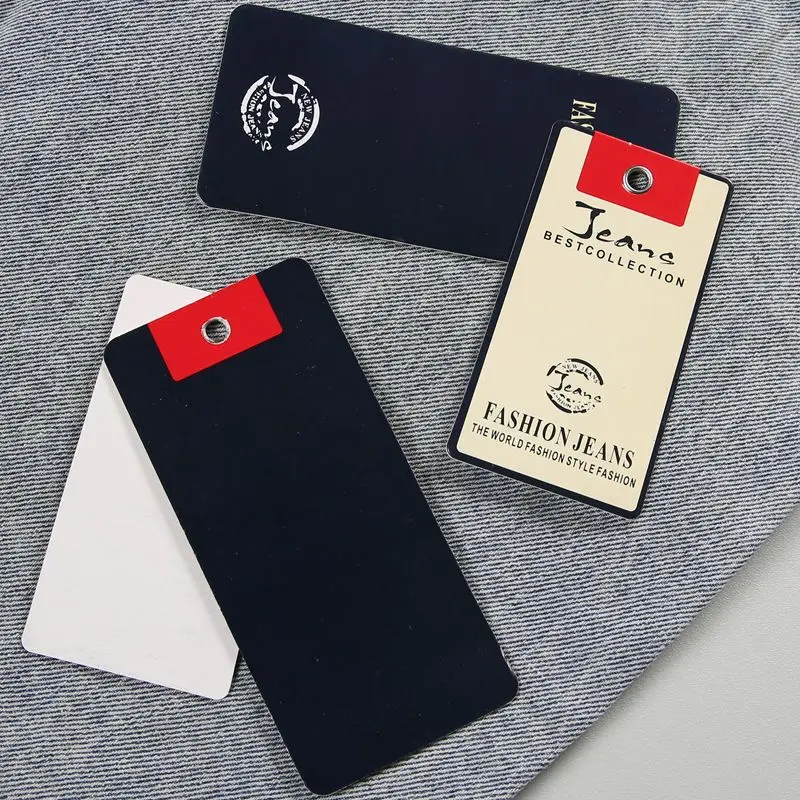 Jeans General Hangtag Custom Clothing Pants Hanging Tags Buckle Tags Customized Logo Paper Cardboard Cards Fashion Labels view 4